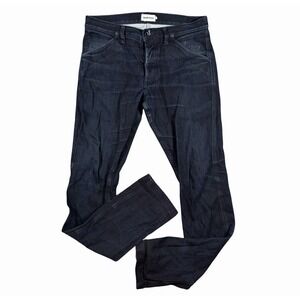 Taylor Stitch Moto Denim Cotton Dyneema Dark Wash Button Fly Men's Jean Sz 33x35